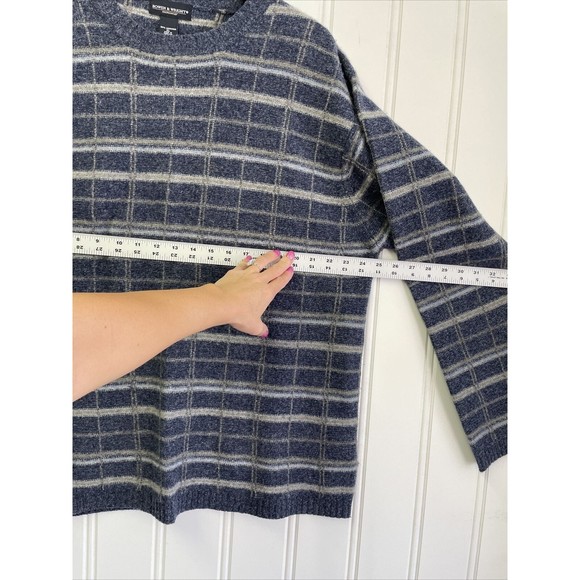 Bowen & Wright Mens XL Blue 100% LambsWool Pullover Sweater Crewneck Thailand - Picture 5 of 8